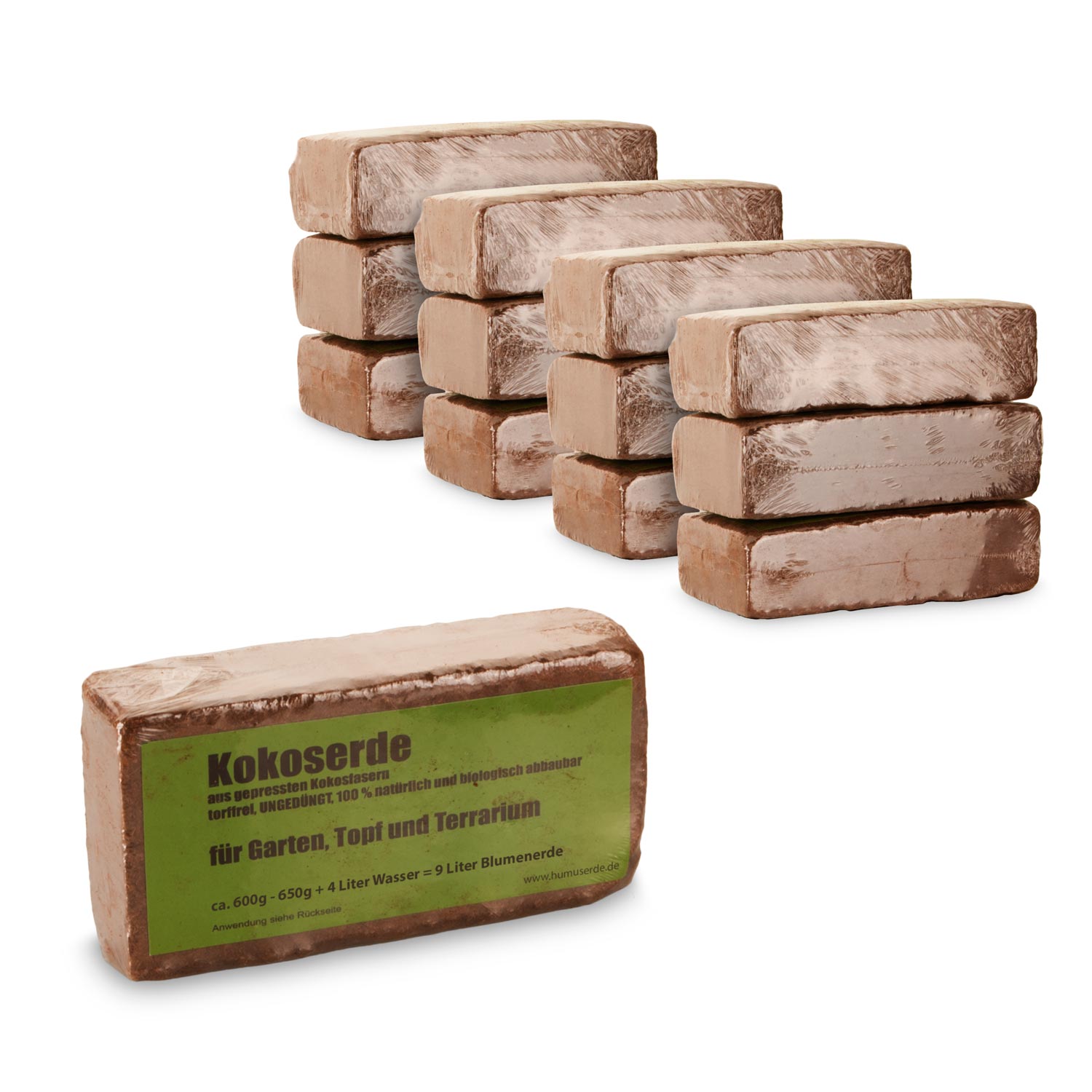12er Kokoserde 600g Kokosfasern Kokoshumus Humusziegel Blumenerde für