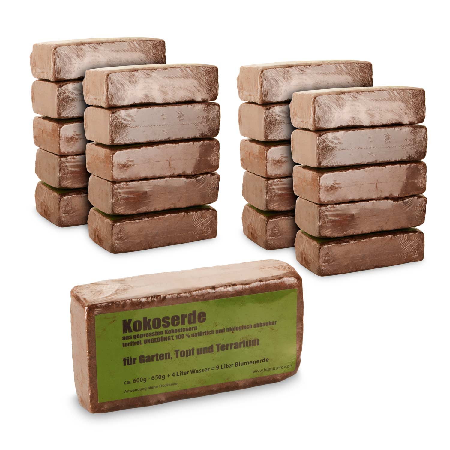 20er Kokoserde 600g Kokosfasern Kokoshumus Humusziegel Blumenerde 20x 9
