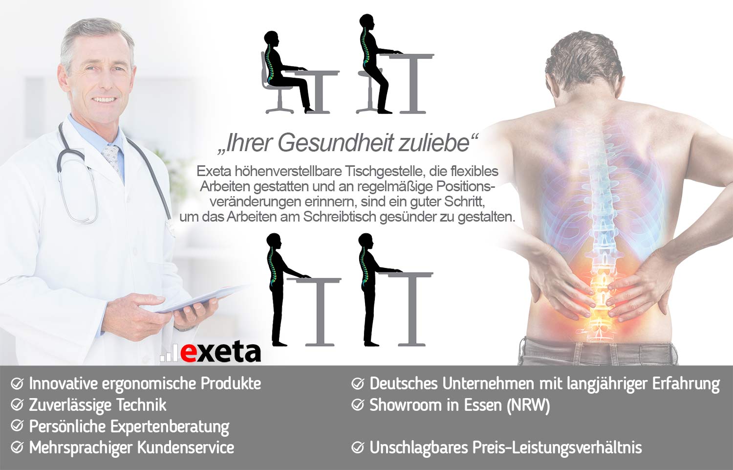 Höhenverstellbarer Eckschreibtisch eModel 3.0